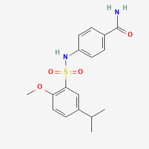 molecular formula C17H20N2O4S B11123740 4-({[2-Methoxy-5-(propan-2-yl)phenyl]sulfonyl}amino)benzamide 