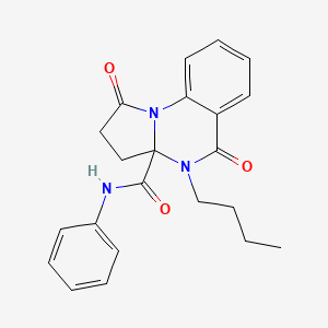 molecular formula C22H23N3O3 B11123813 4-butyl-1,5-dioxo-N-phenyl-2,3,4,5-tetrahydropyrrolo[1,2-a]quinazoline-3a(1H)-carboxamide 