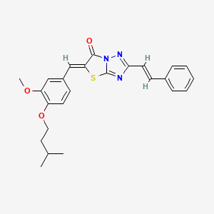 molecular formula C25H25N3O3S B11123833 (5Z)-5-[3-methoxy-4-(3-methylbutoxy)benzylidene]-2-[(E)-2-phenylethenyl][1,3]thiazolo[3,2-b][1,2,4]triazol-6(5H)-one 