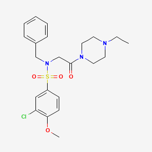 molecular formula C22H28ClN3O4S B11123842 N-benzyl-3-chloro-N-[2-(4-ethylpiperazin-1-yl)-2-oxoethyl]-4-methoxybenzenesulfonamide 