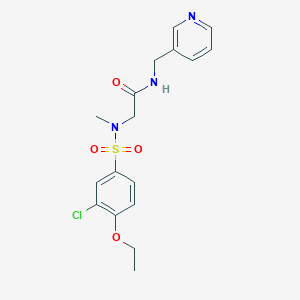 molecular formula C17H20ClN3O4S B11123864 N~2~-[(3-chloro-4-ethoxyphenyl)sulfonyl]-N~2~-methyl-N-(pyridin-3-ylmethyl)glycinamide 