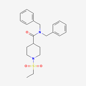 molecular formula C22H28N2O3S B11123936 N,N-dibenzyl-1-(ethylsulfonyl)piperidine-4-carboxamide 