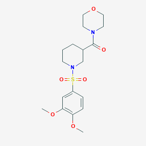 molecular formula C18H26N2O6S B11123945 [1-(3,4-Dimethoxy-benzenesulfonyl)-piperidin-3-yl]-morpholin-4-yl-methanone 