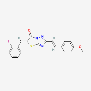 molecular formula C20H14FN3O2S B11124012 (5Z)-5-(2-fluorobenzylidene)-2-[(E)-2-(4-methoxyphenyl)ethenyl][1,3]thiazolo[3,2-b][1,2,4]triazol-6(5H)-one 