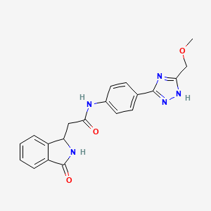molecular formula C20H19N5O3 B11124038 N-{4-[3-(methoxymethyl)-1H-1,2,4-triazol-5-yl]phenyl}-2-(3-oxo-2,3-dihydro-1H-isoindol-1-yl)acetamide 