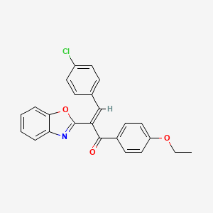 molecular formula C24H18ClNO3 B11124050 (2E)-2-(1,3-benzoxazol-2-yl)-3-(4-chlorophenyl)-1-(4-ethoxyphenyl)prop-2-en-1-one 