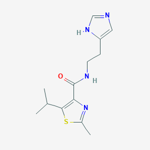 molecular formula C13H18N4OS B11124055 N-[2-(1H-imidazol-4-yl)ethyl]-5-isopropyl-2-methyl-1,3-thiazole-4-carboxamide 