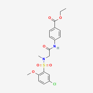 molecular formula C19H21ClN2O6S B11124061 ethyl 4-({N-[(5-chloro-2-methoxyphenyl)sulfonyl]-N-methylglycyl}amino)benzoate 