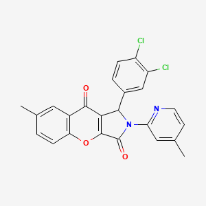 molecular formula C24H16Cl2N2O3 B11124069 1-(3,4-Dichlorophenyl)-7-methyl-2-(4-methylpyridin-2-yl)-1,2-dihydrochromeno[2,3-c]pyrrole-3,9-dione 