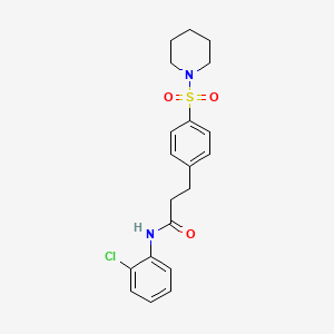 molecular formula C20H23ClN2O3S B11124076 N-(2-chlorophenyl)-3-[4-(piperidin-1-ylsulfonyl)phenyl]propanamide 