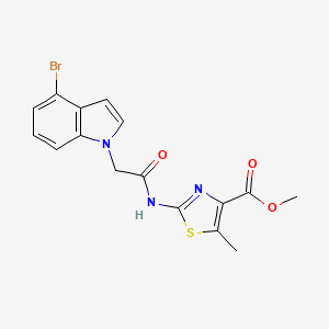 molecular formula C16H14BrN3O3S B11124115 methyl 2-{[(4-bromo-1H-indol-1-yl)acetyl]amino}-5-methyl-1,3-thiazole-4-carboxylate 