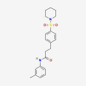 molecular formula C21H26N2O3S B11124144 N-(3-methylphenyl)-3-[4-(piperidin-1-ylsulfonyl)phenyl]propanamide 