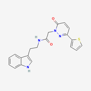 molecular formula C20H18N4O2S B11124175 N-[2-(1H-indol-3-yl)ethyl]-2-[6-oxo-3-(2-thienyl)-1(6H)-pyridazinyl]acetamide 