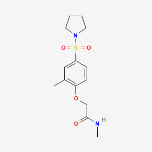 molecular formula C14H20N2O4S B11124190 N-Methyl-2-[2-methyl-4-(pyrrolidine-1-sulfonyl)phenoxy]acetamide 