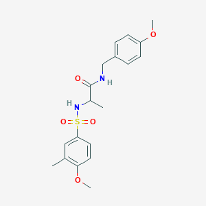 molecular formula C19H24N2O5S B11124248 N-(4-methoxybenzyl)-N~2~-[(4-methoxy-3-methylphenyl)sulfonyl]alaninamide 