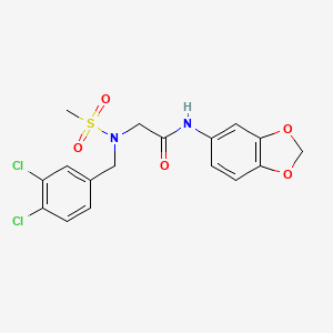 molecular formula C17H16Cl2N2O5S B11124271 N-1,3-benzodioxol-5-yl-N~2~-(3,4-dichlorobenzyl)-N~2~-(methylsulfonyl)glycinamide 