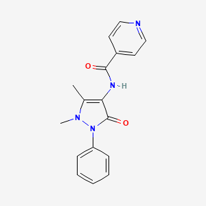 molecular formula C17H16N4O2 B11124285 N-(1,5-dimethyl-3-oxo-2-phenyl-2,3-dihydro-1H-pyrazol-4-yl)pyridine-4-carboxamide 