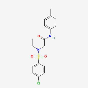 molecular formula C17H19ClN2O3S B11124390 N~2~-[(4-chlorophenyl)sulfonyl]-N~2~-ethyl-N-(4-methylphenyl)glycinamide 
