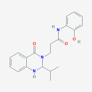 molecular formula C20H23N3O3 B11124403 N-(2-hydroxyphenyl)-3-[2-isopropyl-4-oxo-1,4-dihydro-3(2H)-quinazolinyl]propanamide 