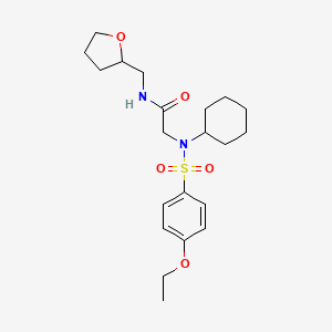 molecular formula C21H32N2O5S B11124417 N~2~-cyclohexyl-N~2~-[(4-ethoxyphenyl)sulfonyl]-N-(tetrahydrofuran-2-ylmethyl)glycinamide 