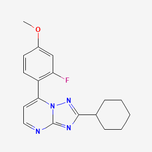 molecular formula C18H19FN4O B11124431 2-Cyclohexyl-7-(2-fluoro-4-methoxyphenyl)[1,2,4]triazolo[1,5-a]pyrimidine 