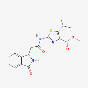 molecular formula C18H19N3O4S B11124475 methyl 5-isopropyl-2-{[2-(3-oxo-2,3-dihydro-1H-isoindol-1-yl)acetyl]amino}-1,3-thiazole-4-carboxylate 