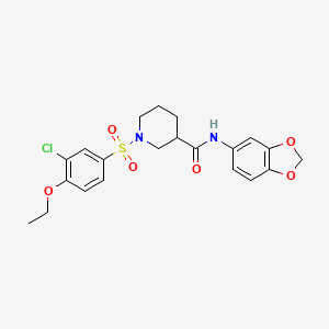 molecular formula C21H23ClN2O6S B11124544 N-(1,3-benzodioxol-5-yl)-1-[(3-chloro-4-ethoxyphenyl)sulfonyl]piperidine-3-carboxamide 