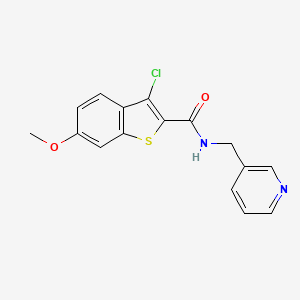 molecular formula C16H13ClN2O2S B11124549 3-chloro-6-methoxy-N-(pyridin-3-ylmethyl)-1-benzothiophene-2-carboxamide 