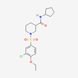 molecular formula C19H27ClN2O4S B11124552 1-[(3-chloro-4-ethoxyphenyl)sulfonyl]-N-cyclopentylpiperidine-3-carboxamide 