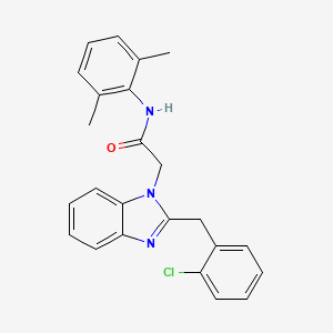 molecular formula C24H22ClN3O B11124554 2-[2-(2-chlorobenzyl)-1H-1,3-benzimidazol-1-yl]-N-(2,6-dimethylphenyl)acetamide 