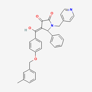 molecular formula C31H26N2O4 B11124586 3-hydroxy-4-{4-[(3-methylbenzyl)oxy]benzoyl}-5-phenyl-1-(4-pyridinylmethyl)-1,5-dihydro-2H-pyrrol-2-one 