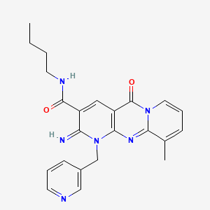 molecular formula C23H24N6O2 B11124633 2-Imino-8-methyl-10-oxo-1-pyridin-3-ylmethyl-1,10-dihydro-2H-1,9,10a-triaza-anthracene-3-carboxylic acid butylamide 