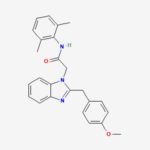 molecular formula C25H25N3O2 B11124660 N-(2,6-dimethylphenyl)-2-[2-(4-methoxybenzyl)-1H-1,3-benzimidazol-1-yl]acetamide 