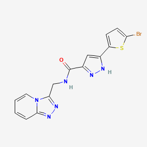 molecular formula C15H11BrN6OS B11124722 5-(5-bromo-2-thienyl)-N-([1,2,4]triazolo[4,3-a]pyridin-3-ylmethyl)-1H-pyrazole-3-carboxamide 