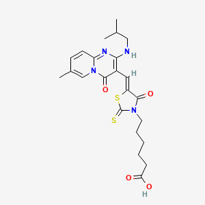molecular formula C23H28N4O4S2 B11124734 6-(5-{(Z)-1-[2-(isobutylamino)-7-methyl-4-oxo-4H-pyrido[1,2-a]pyrimidin-3-yl]methylidene}-4-oxo-2-thioxo-1,3-thiazolan-3-yl)hexanoic acid 