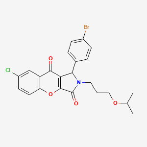 molecular formula C23H21BrClNO4 B11124765 1-(4-Bromophenyl)-7-chloro-2-[3-(propan-2-yloxy)propyl]-1,2-dihydrochromeno[2,3-c]pyrrole-3,9-dione 