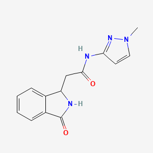 molecular formula C14H14N4O2 B11124840 N-(1-methyl-1H-pyrazol-3-yl)-2-(3-oxo-2,3-dihydro-1H-isoindol-1-yl)acetamide 