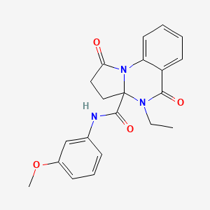 molecular formula C21H21N3O4 B11124859 4-ethyl-N-(3-methoxyphenyl)-1,5-dioxo-2,3,4,5-tetrahydropyrrolo[1,2-a]quinazoline-3a(1H)-carboxamide 