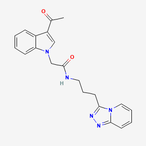 molecular formula C21H21N5O2 B11124911 2-(3-acetyl-1H-indol-1-yl)-N-(3-[1,2,4]triazolo[4,3-a]pyridin-3-ylpropyl)acetamide 