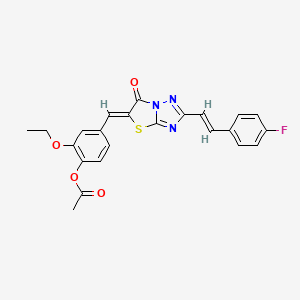 molecular formula C23H18FN3O4S B11124938 2-ethoxy-4-[(Z)-{2-[(E)-2-(4-fluorophenyl)ethenyl]-6-oxo[1,3]thiazolo[3,2-b][1,2,4]triazol-5(6H)-ylidene}methyl]phenyl acetate 