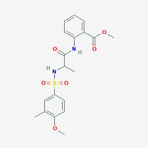 molecular formula C19H22N2O6S B11125052 methyl 2-({N-[(4-methoxy-3-methylphenyl)sulfonyl]alanyl}amino)benzoate 