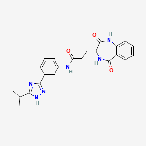 molecular formula C23H24N6O3 B11125172 3-(2,5-dioxo-2,3,4,5-tetrahydro-1H-1,4-benzodiazepin-3-yl)-N-{3-[3-(propan-2-yl)-1H-1,2,4-triazol-5-yl]phenyl}propanamide 