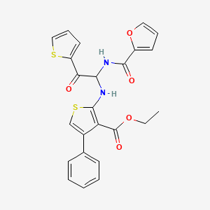 molecular formula C24H20N2O5S2 B11125208 Ethyl 2-({1-[(furan-2-ylcarbonyl)amino]-2-oxo-2-(thiophen-2-yl)ethyl}amino)-4-phenylthiophene-3-carboxylate 