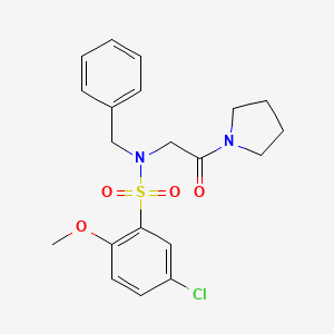 molecular formula C20H23ClN2O4S B11125224 N-benzyl-5-chloro-2-methoxy-N-[2-oxo-2-(pyrrolidin-1-yl)ethyl]benzenesulfonamide 