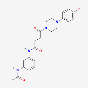 molecular formula C22H25FN4O3 B11125238 N-[3-(acetylamino)phenyl]-4-[4-(4-fluorophenyl)piperazino]-4-oxobutanamide 