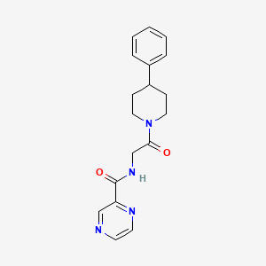 molecular formula C18H20N4O2 B11125307 N-[2-oxo-2-(4-phenylpiperidino)ethyl]-2-pyrazinecarboxamide 