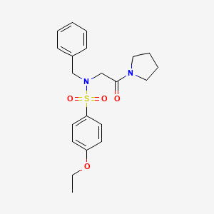 molecular formula C21H26N2O4S B11125403 N-benzyl-4-ethoxy-N-[2-oxo-2-(pyrrolidin-1-yl)ethyl]benzenesulfonamide 