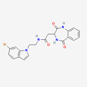 molecular formula C21H19BrN4O3 B11125957 N-[2-(6-bromo-1H-indol-1-yl)ethyl]-2-(2,5-dioxo-2,3,4,5-tetrahydro-1H-1,4-benzodiazepin-3-yl)acetamide 