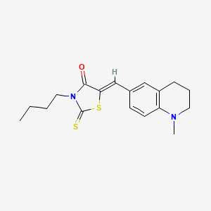 molecular formula C18H22N2OS2 B11126779 (5Z)-3-butyl-5-[(1-methyl-1,2,3,4-tetrahydroquinolin-6-yl)methylidene]-2-thioxo-1,3-thiazolidin-4-one 