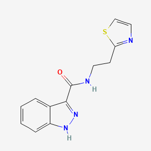 molecular formula C13H12N4OS B11128494 N-[2-(1,3-thiazol-2-yl)ethyl]-1H-indazole-3-carboxamide 